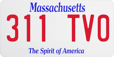 MA license plate 311TV0