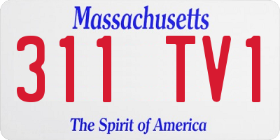 MA license plate 311TV1