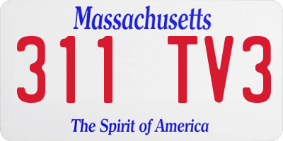MA license plate 311TV3