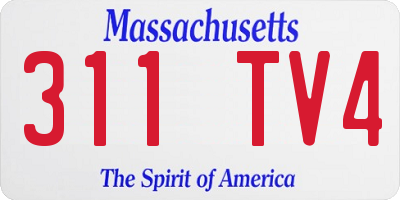 MA license plate 311TV4