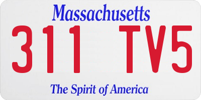 MA license plate 311TV5