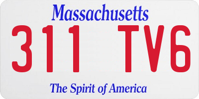 MA license plate 311TV6