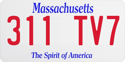 MA license plate 311TV7