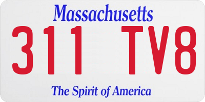 MA license plate 311TV8