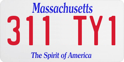 MA license plate 311TY1