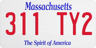 MA license plate 311TY2