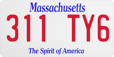 MA license plate 311TY6