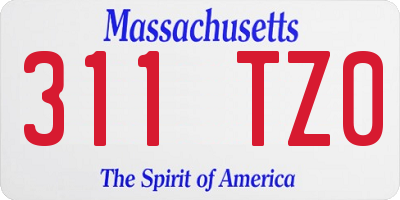 MA license plate 311TZ0