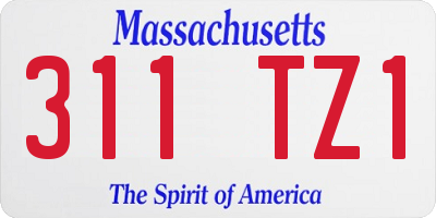 MA license plate 311TZ1