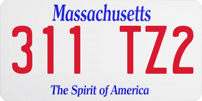 MA license plate 311TZ2