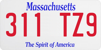 MA license plate 311TZ9