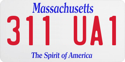 MA license plate 311UA1
