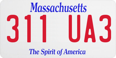 MA license plate 311UA3