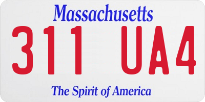 MA license plate 311UA4