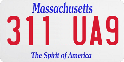 MA license plate 311UA9