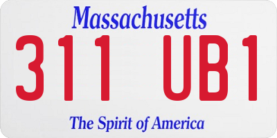MA license plate 311UB1