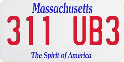 MA license plate 311UB3