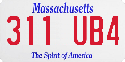 MA license plate 311UB4