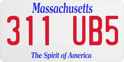 MA license plate 311UB5