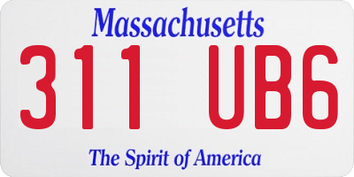 MA license plate 311UB6