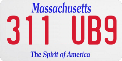 MA license plate 311UB9