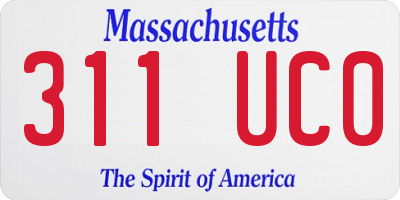MA license plate 311UC0