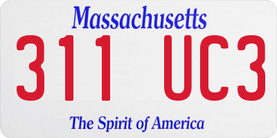 MA license plate 311UC3