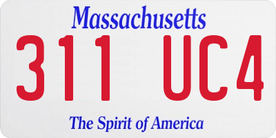 MA license plate 311UC4
