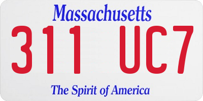 MA license plate 311UC7