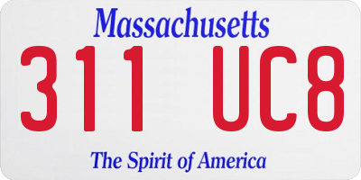 MA license plate 311UC8