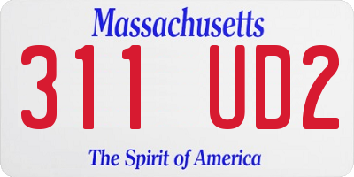 MA license plate 311UD2