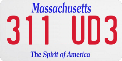 MA license plate 311UD3