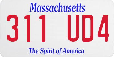 MA license plate 311UD4
