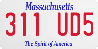 MA license plate 311UD5