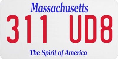 MA license plate 311UD8