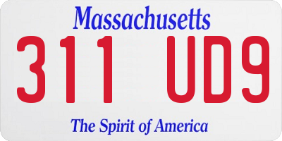 MA license plate 311UD9
