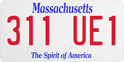 MA license plate 311UE1