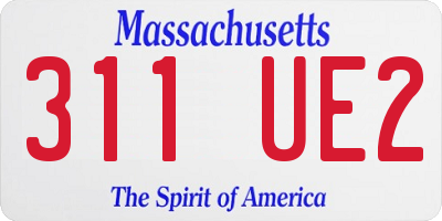MA license plate 311UE2
