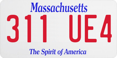 MA license plate 311UE4