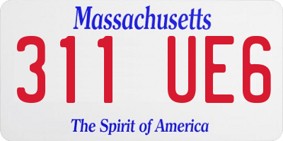 MA license plate 311UE6