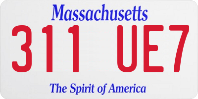 MA license plate 311UE7