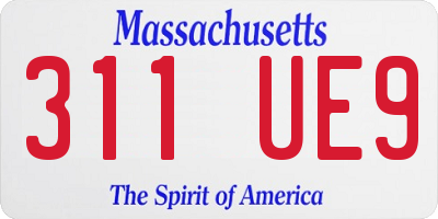 MA license plate 311UE9