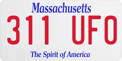 MA license plate 311UF0