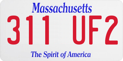 MA license plate 311UF2