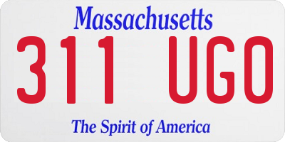 MA license plate 311UG0