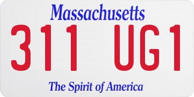 MA license plate 311UG1