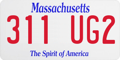 MA license plate 311UG2