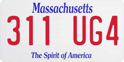 MA license plate 311UG4