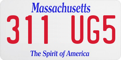 MA license plate 311UG5