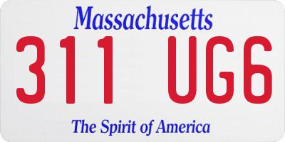 MA license plate 311UG6